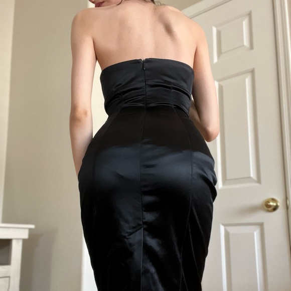 🖤Y2K BEBE Formal Bodycon Satin Dress🖤 - Picture 2 of 12